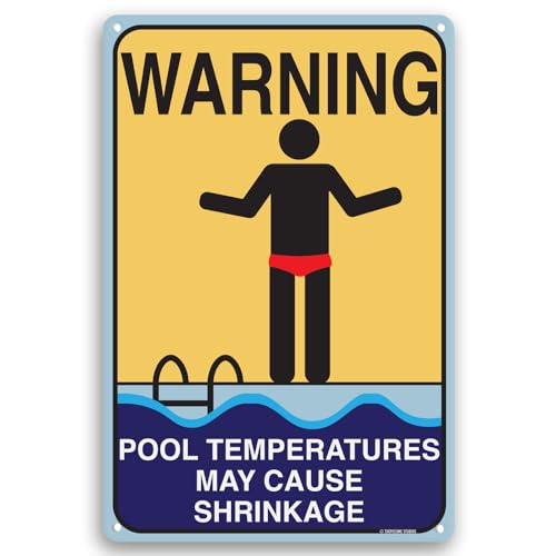 Cartel humorístico para piscina de aluminio 12x8 pulgadas miniatura 1
