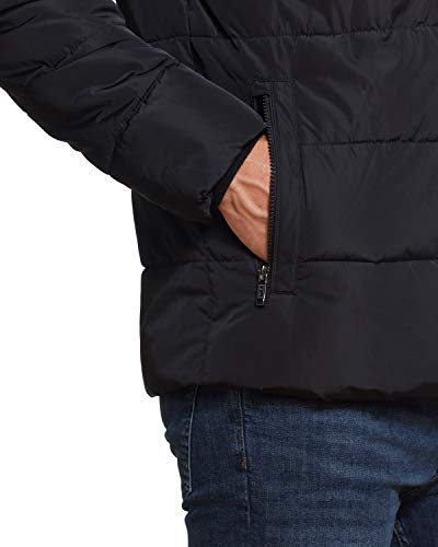 Image of Weatherproof Hooded Puffer Jacket for Men - Water Resistant Bubble Coat for Men | Puffy Alternative Down Jacket
