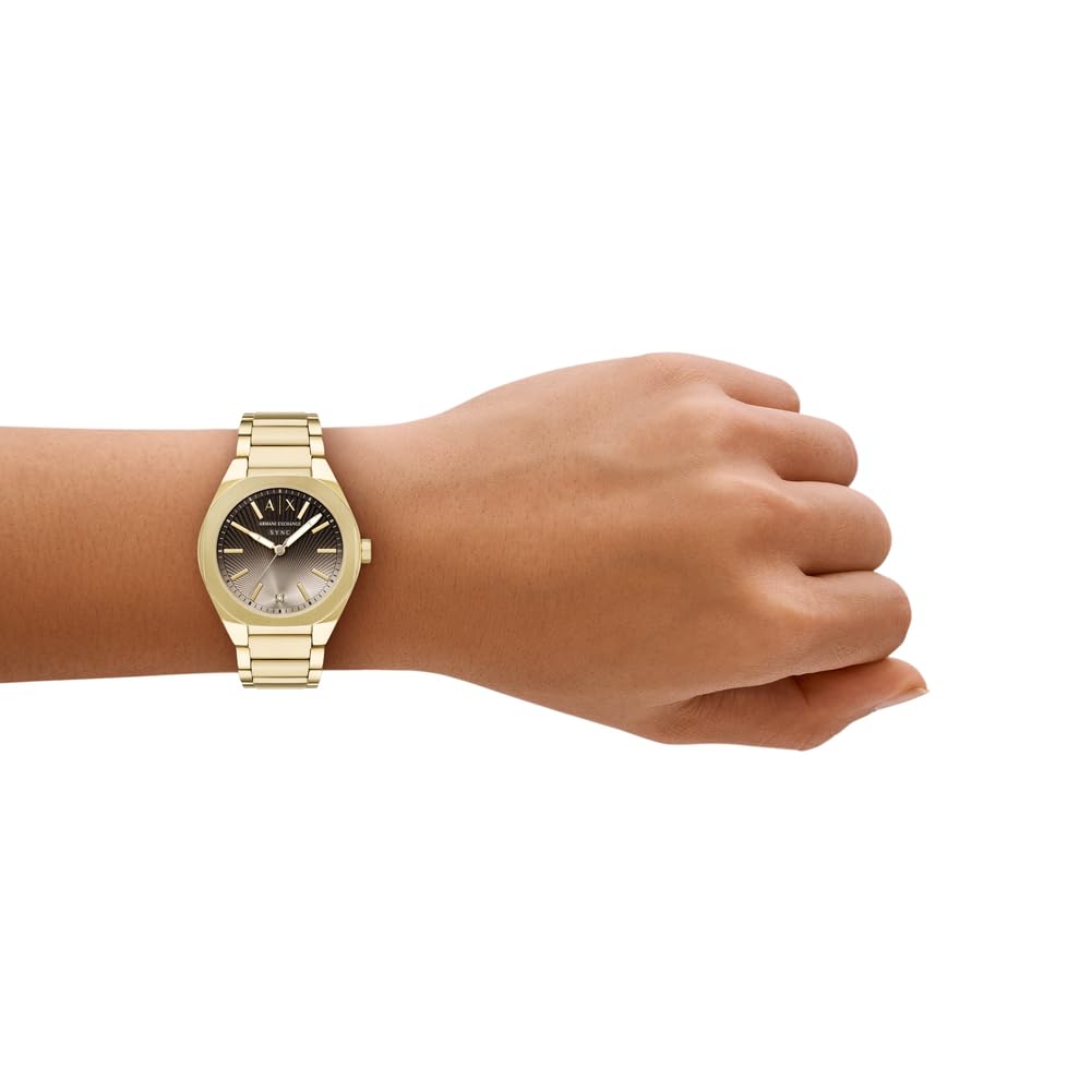 Armani Exchange Damen 36MM Goldfarbene Edelstahl Uhr, AX6031