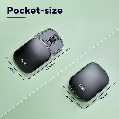 Mouse wireless compacto Trust Zylo con batería recargable de 2400 dpi 3