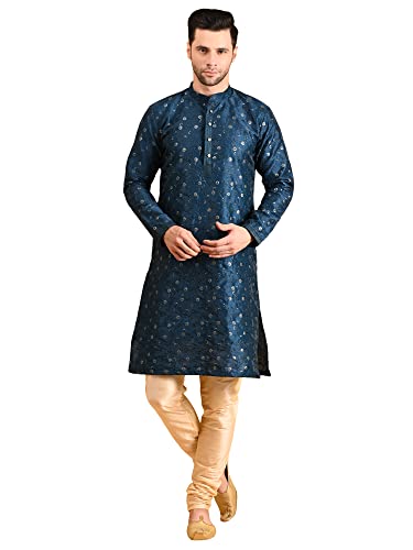Image of Uri and MacKenzie Embroidery Silk Men's Kurta Pyjama Set