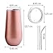 2 Stück Sektgläser Edelstahl Champagnergläser Roségold Champagner Tasse Weinglas mit Deckel 170 ml Isolierte Kupferbecher Wein Champagner Becher