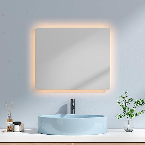 EMKE Badspiegel mit Beleuchtung 50x60cm, 2 Lichtfarbe Warmweiß/Kaltweiß – Ansicht 2