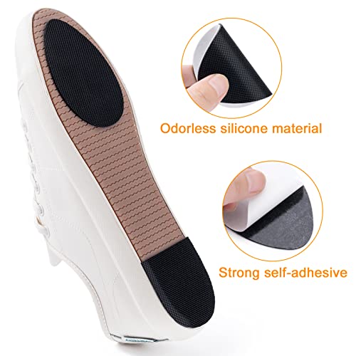 Image of GADEBAO Non-Slip Shoes Pads, 8 Pcs Anti-Slip Shoe Grips on Bottom of Shoes, Silicone Self-Adhesive Sole Protector (Black-2 Shapes)