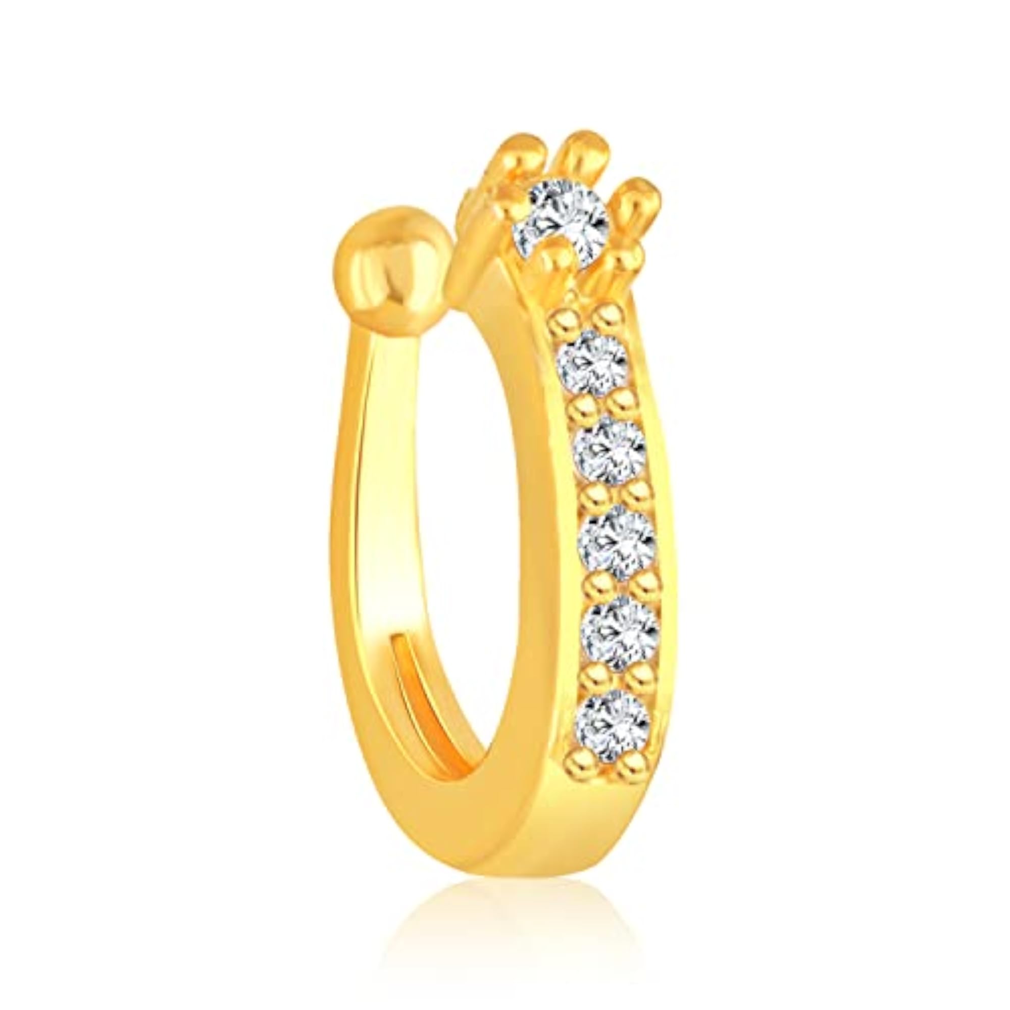 Women's Gold Plated Diamond CZ Stone Studded Nath