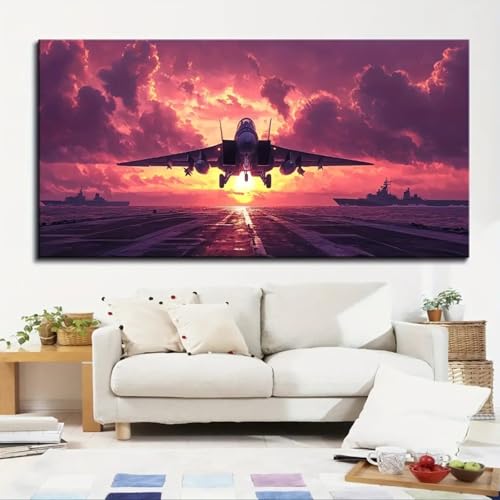 Peinture sur toile d'avion moderne affiches et impressions paysage aéroport 60x120 - 4