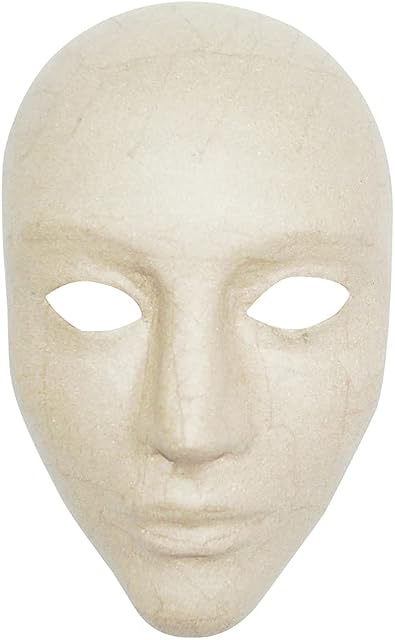 Décopatch - Ref AC363O - Face Mask - Papier Maché Object to Decorate - 17 x 11 x 24cm - Decorate with Décopatch Papers & PaperPatch Glue, Glitter, Paints