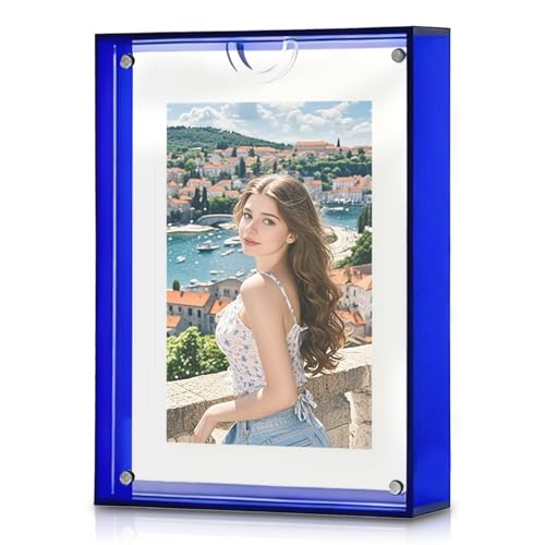 GBKDQQ Acryl-Bilderrahmen 22x30,7cm, A4 Magnetisch Transparenter Acryl-Bilderrahmen, Schwebender...