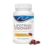 Lipotriad Visionary Eye Vitamins – 60 Capsules – Lutein and Zeaxanthin Supplements with Other AREDS 2® Ingredients to Support Eye Health