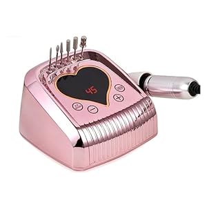 Nail Drill, 45000RPM Electric Nail Drill Machine for Manicure, Nail File, Nail Master, Nail Polish Remover, Nail Drill Milling Cutter Professional Nail Tools (Roze A)