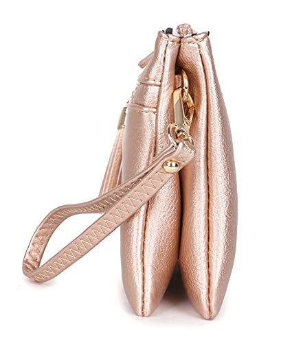 Image of Solene Women's Lightweight Multi Compartment Wristlet Clutch Wallet Crossbody Bag