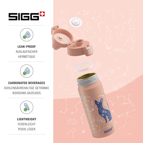 Sigg - Aluminium Kids Water Bottle - WMB ONE My Universe - Suitable For Carbonated Beverages - Leakproof - Lightweight - BPA Free - Climate Neutral Certified - Light Pink - 20 Oz by Sigg - Used condition - Image 4