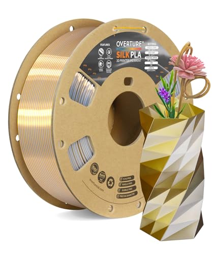 OVERTURE Dual Color Silk PLA Filament 1.75mm, 1kg 3D Drucker Filament Seide PLA, Maßgenauigkeit +/-...