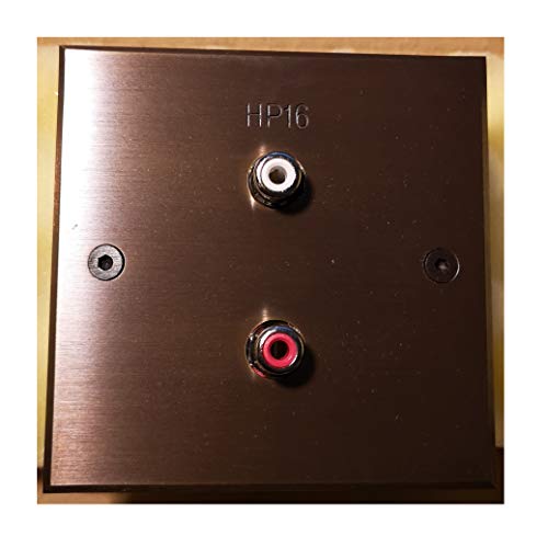 Prise complète RCA bronze HP16 8x8cm évite les erreurs de branchement audio mural