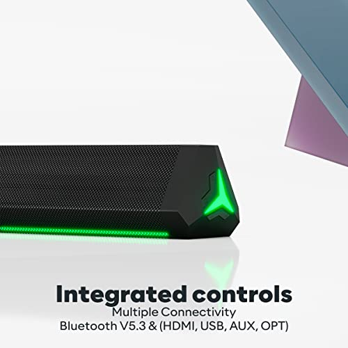 Image of GOVO GOSURROUND 950 | 500W Sound bar | 5.1 Channel Home Theatre with 6.5 inch subwoofer | Dual Rear Satellites, HDMI, AUX, USB & Bluetooth, 5 Equalizer Modes, Stylish Remote & LED Display (Platinum Black)