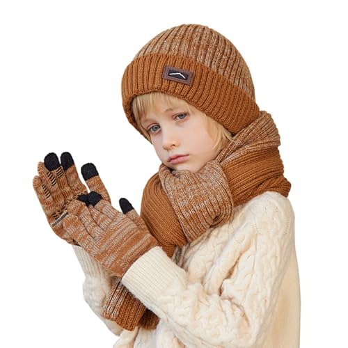 Ensemble bonnet écharpe gants enfant pour les sorties d'école en hiver