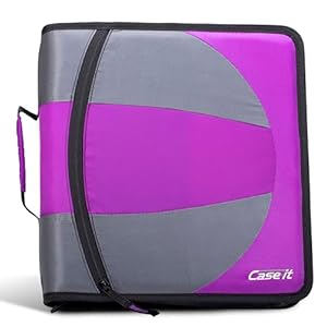Case-it Dual-101 Lila Reißverschluss D-Ringordner