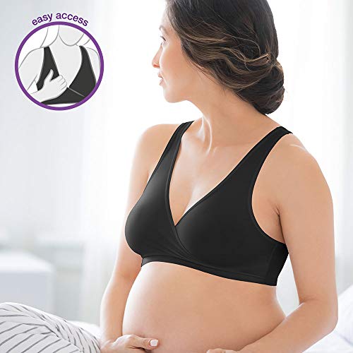 Medela Sleep Bra Sutiã de Enfermagem para a noite, sem costuras e sem fio, Preto, 85C