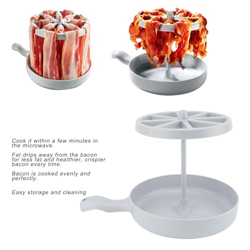 Plateau de cuisson à bacon pour micro-ondes avec grille de cuisson intégrée
