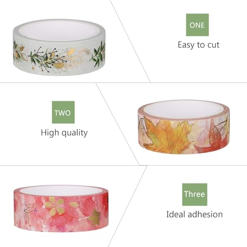 Image of Washi Tape Set - 6 Pcs Decorative Designer Tapes for Scrapbooking, Journals, DIY Crafts, Gift Wrapping And Creative Projects - Easy to Stick And Remove