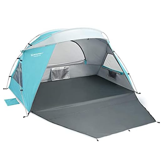 Bessport Tienda de Playa 2-3 Personas, Anti-UV Protección Solar UPF 50+ Portátil Fácil de Instalar Playa Tienda de campaña, para Picnic, Camping, Pesca