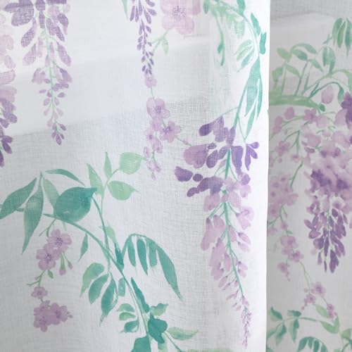 Cortina individual Dreams & Drapes de gasa blanca para suavizar la luz solar en ventanas bajas 4