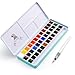 Lightwish MeiLiang Watercolor Paint Set, 36 Vivid Colors in Pocket Box with Metal Ring and Bonus Watercolor Brush, Perfect for Students, Kids, Beginners & More