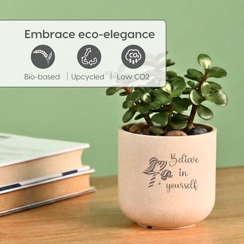 Image of Eha Earth-Friendly Gift Set for Mom| 350 ml | Planter, Mug with Coaster & Loopac | Gifts for Mom Made with Rice Husk Biocomposite | Gifts for Woman | Coral
