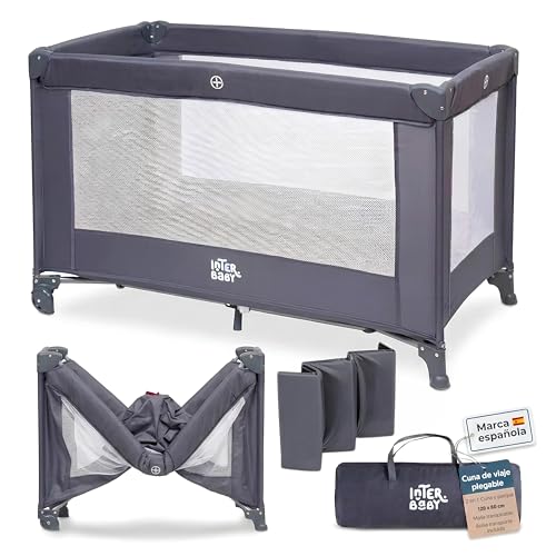 Imagen de Interbaby Cuna de Viaje Bebé Plegable con Ruedas y Bolsa de Transporte