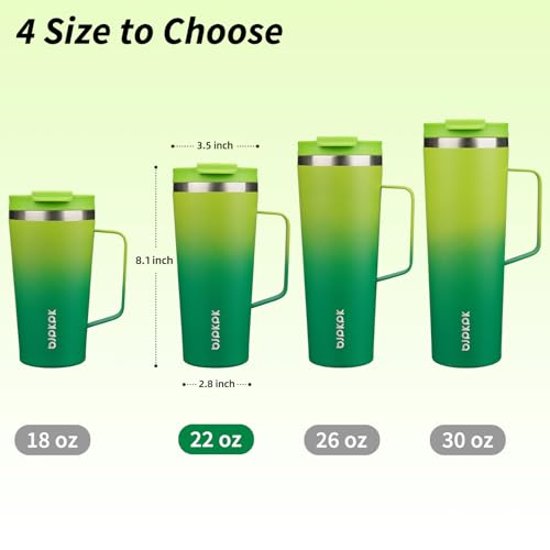Image of BJPKPK 22oz Insulated Tumbler with Handle, Lid & Straw, Stainless Steel