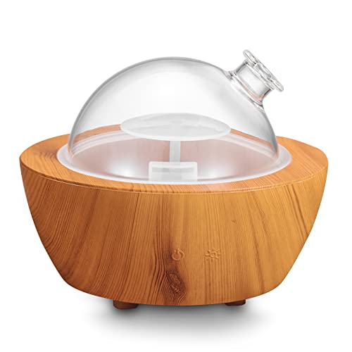 280ml Glass Essential Oil Diffuser Wood Base Air Aroma Diffuser for Essential Oils Aromatherapy Cool Mist Humidifier with Safe Auto Shut-Off and 7 Color LED Night Lights for Home Office Bedroom 280ml Glass Essential Oil Diffuser Wood Base Air Aroma Diffuser for Essential Oils Aromatherapy Cool Mist Humidifier with Safe Auto Shut-Off and 7 Color LED Night Lights for Home Office Bedroom
