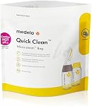 Medela Quick Clean Microwave Sterilizer Bags for Bottles and Breast Pump Parts, Reusable Up to 20 Times Per Bag, Food-Grade Material, Made Without BPA, Pack of 5