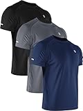Neleus Men's Dry Fit Mesh Athletic Shirts 3 or 1 Pack