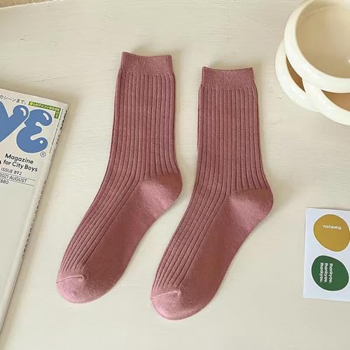 3 pairs - Korean-style autumn and winter outerwear mid-tube socks, pure cotton summer solid color sports socks2