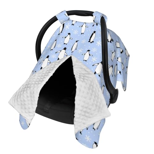 Image of Penguin Baby Car Seat Canopy Cover Multi Use Nursing Cover for Mom Nursing Covers Newborn Penguin Shower Gift