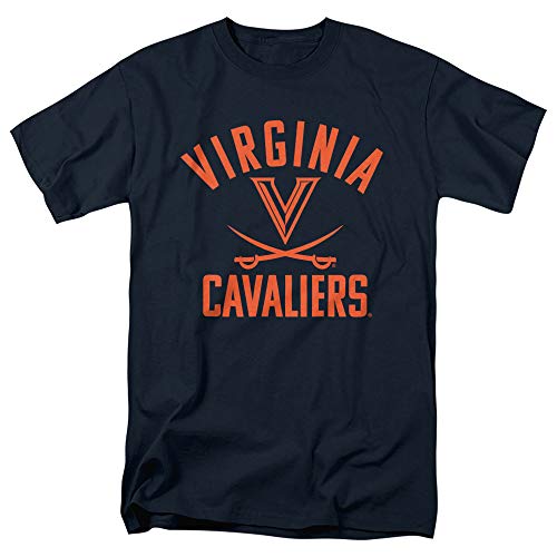 University of Virginia Official One Color UVA Cavaliers Logo Unisex Adult T-Shirt, Navy, X-Large