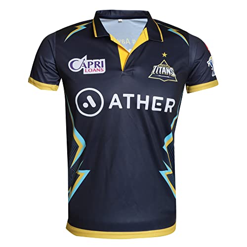 KD Cricket IPL Jersey Supporter Jersey T-Shirt 2023/24 MI, CSK, RCB,KKR,RR,KXIP,SRH,GT,LSG and DC - GT 36