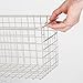 mDesign Farmhouse Decor Metal Wire Food Storage Organizer Bin Basket with Handles for Kitchen Cabinets, Pantry, Bathroom, Laundry Room, Closets, Garage - 16