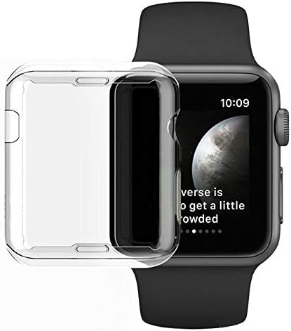 PMAX Case for Apple Watch Series 2,3 Screen Protector, 2018 New iWatch Overall Protective Case TPU HD Clear Ultra-Thin Cover for Apple Watch Series 2,3 (38mm)