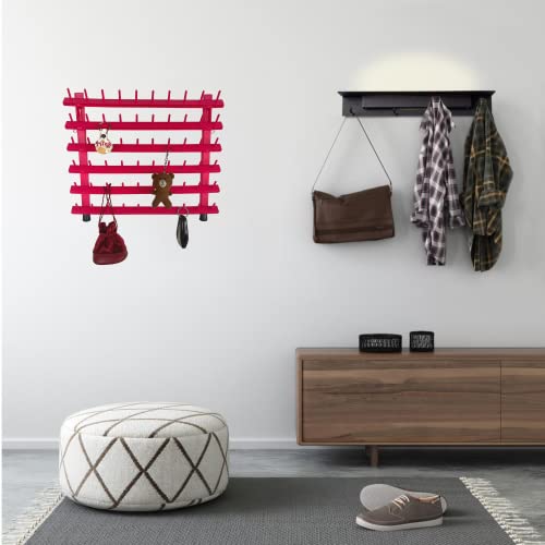 Braiding Hair Rack - Hair Extension Holder With 120 Pegs Multifunction Braiding Hair Holder Time Saving Extension Holder (120 Pegs, Rose Red) #TOP6