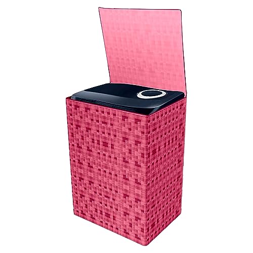 Image of Kuber Industries Top Load Semi-Automatic Washing Machine Cover - Soft PVC, Shelf Check, Maroon