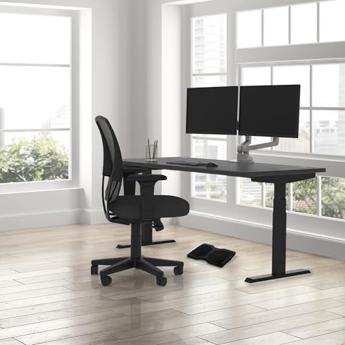 Image of Lift It 60 inchx24 inch Electric Standing Desk - Extended Height Range (26 inch-52 inch), Dual Motor Sit Stand Desk, 4 Memory Presets, USB Charging, Commercial Grade (Charcoal Strand Top /Black Frame)