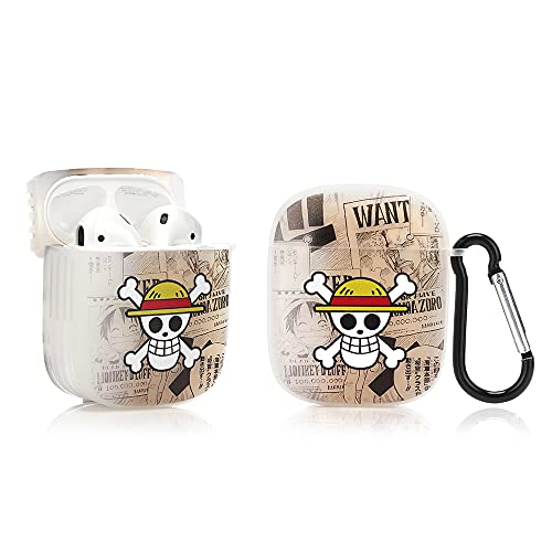 LEWOTE Custodia in Silicone Compatibile con Airpods 1 e 2 Funny Cute Cartoon 3D Case Cover (Skull)