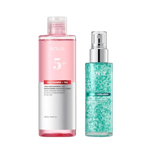 Anua Glass Glow Skin Duo, PDRN Mist & Niacinamide TXA Toner for B...