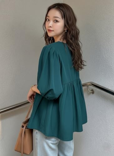 Image of Zilcon Women's Cotton Plain Styles Short Kurti for Women V-Neck Half Sleeve || Kurti for Woman || Short Kurtis for Woman