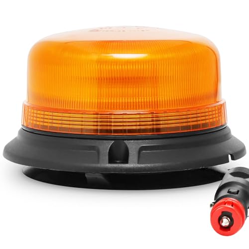 ETUKER Piloto Estroboscópica Luz Rotativo Led NaranjaTractor Magnetico 12v 24v Flash de Emergencia con ECE R65 ECE R10 CE Homologadas