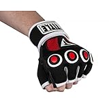 Title Gel Rage Fist Wrap Gloves, Black/Red, Medium