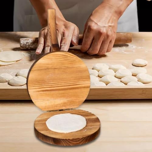 KLKCMS Wooden Tortilla Press Maker Mexican Tortillera Presser Ergonomic Multifunctional Dough Presser for Ravioli Tortillas Pancakes