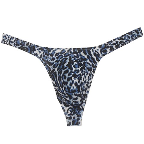 OROCOJUCO Men Sport Underwear Thong G-String Leopard Print Bulge Pouch T-Back Pants3