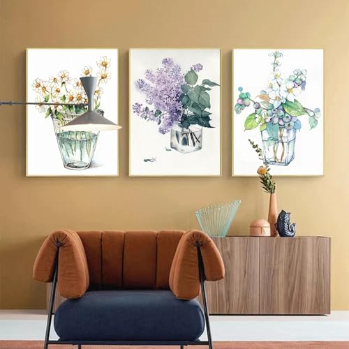 Affiches art moderne motif de petites fleurs pour salle à manger